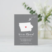 IOWA-postkaart van de staat die de aankondiging ve Briefkaart (Staand voorkant)