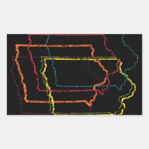 iowa pride blur rechthoekige sticker