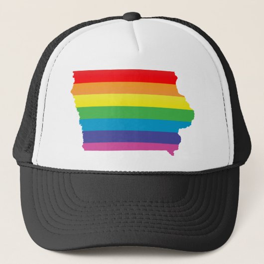 Iowa Pride. Gestreept. Trucker Pet (Voorkant)