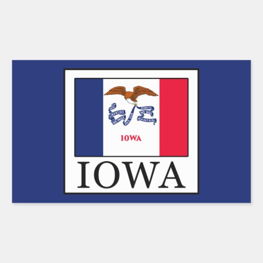 Iowa Rechthoekige Sticker (Voorkant)