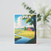 Iowa Red Barn Briefkaart (Staand voorkant)