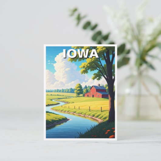 Iowa Red Barn Briefkaart (Staand voorkant)