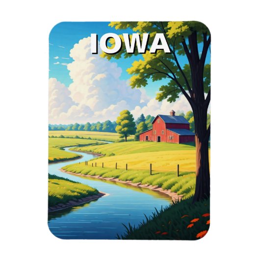 Iowa Red Barn Magneet (Verticaal)