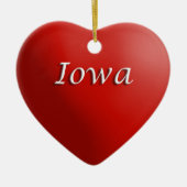 Iowa Red Heart Keepomwille Ornament (Voorkant)