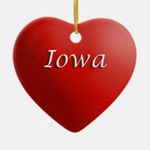 Iowa Red Heart Keepomwille Ornament
