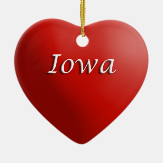 Iowa Red Heart Keepomwille Ornament (Voorkant)