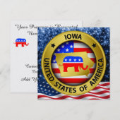 Iowa Republikeinse Patriottische Uitnodiging - srf (Voorkant / Achterkant)