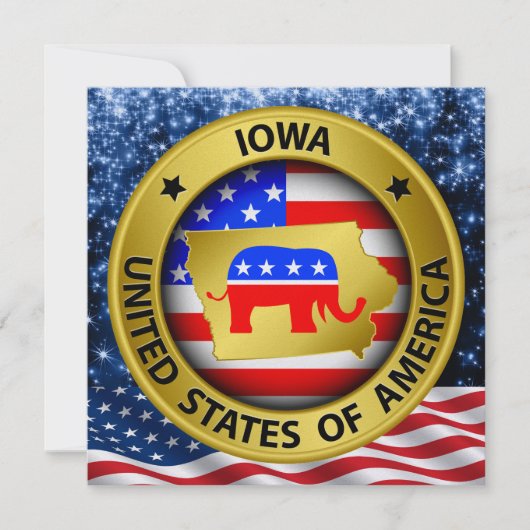 Iowa Republikeinse Patriottische Uitnodiging - srf (Voorkant)