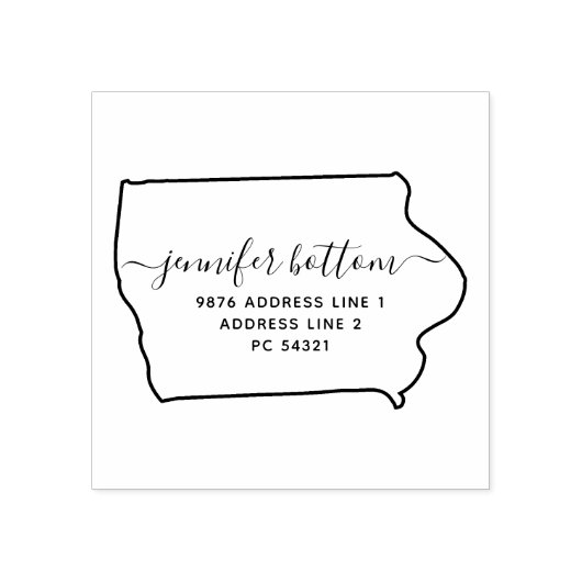 Iowa retouradres bedrijf rubberstempel (Afrduk)