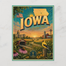 Iowa Retro Reis Souvenir Prentbriefkaart Briefkaart
