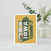 Iowa Retro Travel Design Iconische Staten Briefkaart (Staand voorkant)