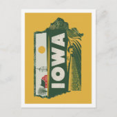 Iowa Retro Travel Design Iconische Staten Briefkaart (Voorkant)