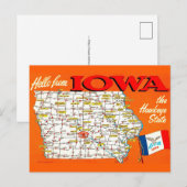 Iowa Roadmap Postcard Briefkaart (Voorkant / Achterkant)