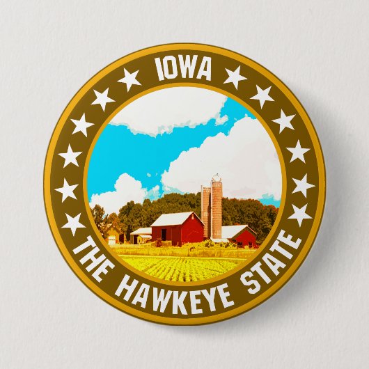 Iowa Ronde Button 7,6 Cm (Voorkant)