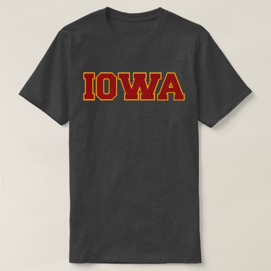 Iowa rood en goud t-shirt (Design voorkant)