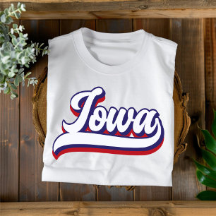 Iowa Rood Wit en Blauw  Script T-shirt