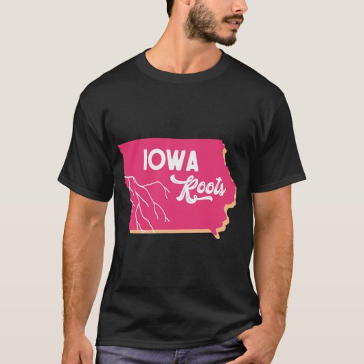 Iowa Roots Pink Orange T-shirt (Voorkant)