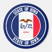 Iowa Round Emblem Magneet (Voorkant)