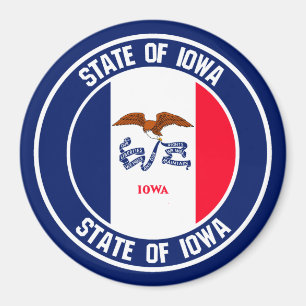 Iowa Round Emblem Magneet