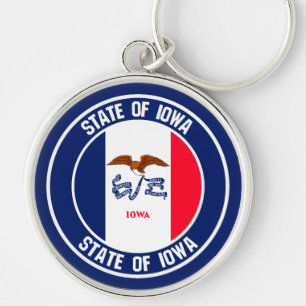 Iowa Round Emblem Sleutelhanger