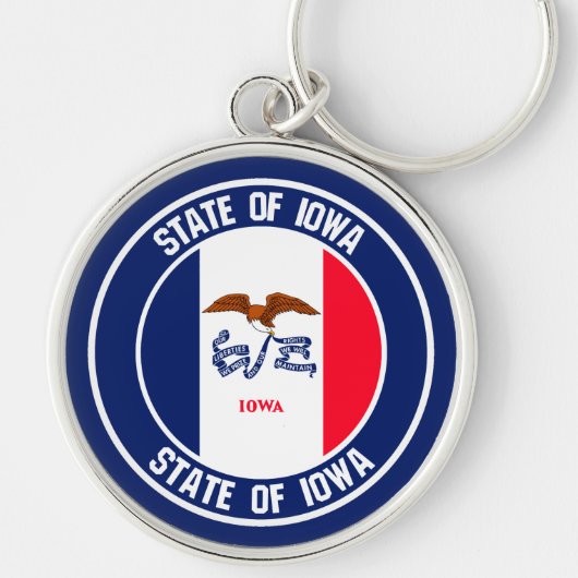 Iowa Round Emblem Sleutelhanger (Voorkant)