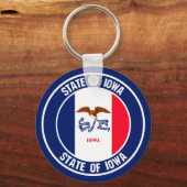 Iowa Round Emblem Sleutelhanger (Voorkant)