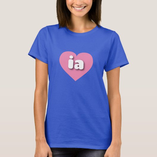 Iowa roze hart - Ik hou van ia T-shirt (Voorkant)