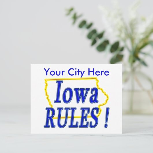 Iowa Rules! Briefkaart (Staand voorkant)