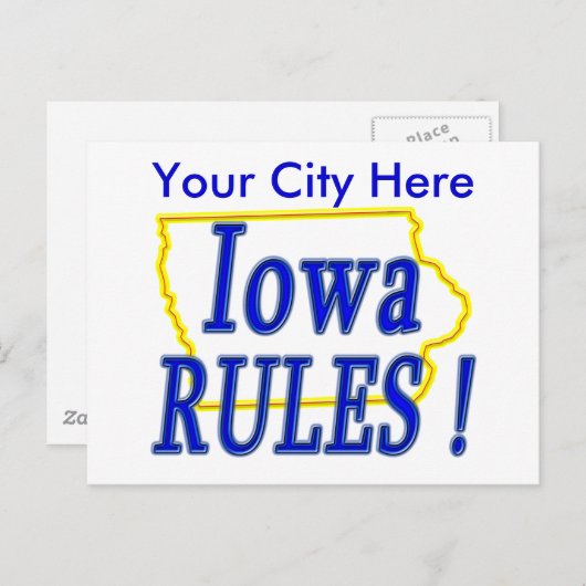 Iowa Rules! Briefkaart (Voorkant / Achterkant)