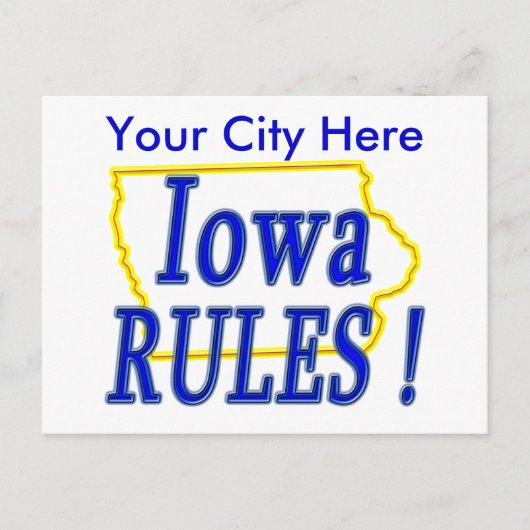 Iowa Rules! Briefkaart (Voorkant)
