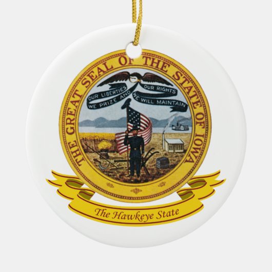 Iowa Seal Keramisch Ornament (Voorkant)