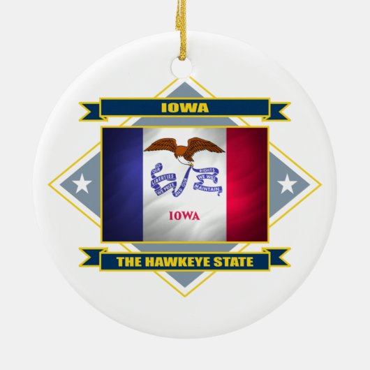 Iowa Seal Keramisch Ornament (Achterkant)