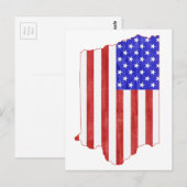 Iowa Shaped American Flag Hawkeye Patriotic Iowan Briefkaart (Voorkant / Achterkant)