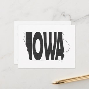 Iowa Shaped Hawkeye State Name Iowan Word Art Briefkaart