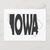 Iowa Shaped Hawkeye State Name Iowan Word Art Briefkaart (Voorkant)