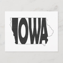 Iowa Shaped Hawkeye State Name Iowan Word Art Briefkaart