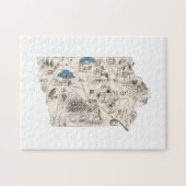 Iowa Shaped Iowan Hawkeye  Afbeelding Map Legpuzzel (Horizontaal)