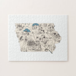 Iowa Shaped Iowan Hawkeye  Afbeelding Map Legpuzzel