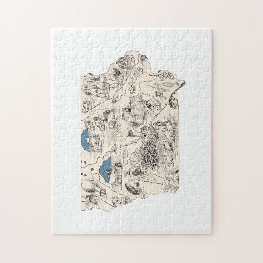 Iowa Shaped Iowan Hawkeye  Afbeelding Map Legpuzzel (Verticaal)