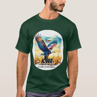Iowa Soaring Spirit of the Bald Eagle State Animal T-shirt