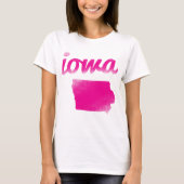 Iowa staat in roze t-shirt (Voorkant)