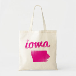 Iowa staat in roze tote bag