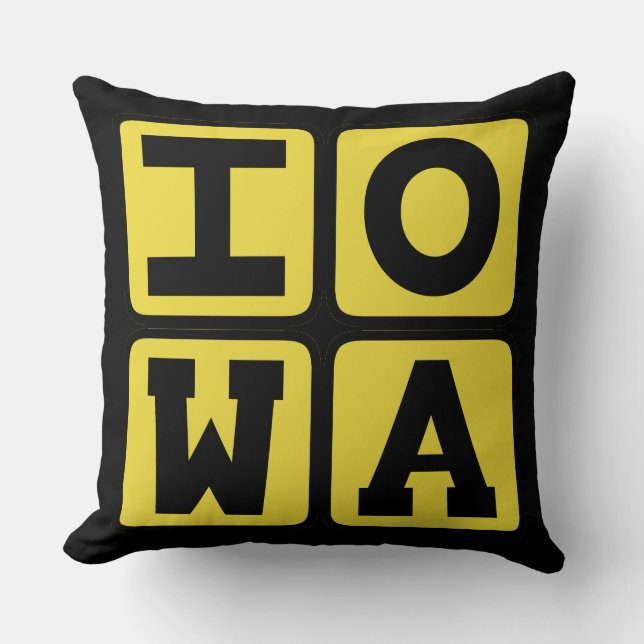 IOWA Staat Iowan Hawkeye Des Moines Cedar Rapids Kussen (Voorkant)