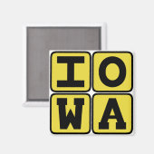 IOWA staat Iowan Hawkeye des Moines Cedar Rapids Magneet (Voorkant / Achterkant)
