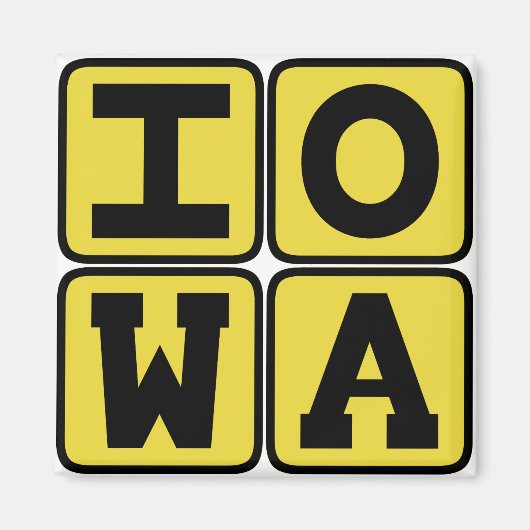 IOWA staat Iowan Hawkeye des Moines Cedar Rapids Magneet (Voorkant)