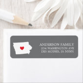 IOWA-staat | Terugkeeradreslabel verplaatsen Etiket (Insitu)