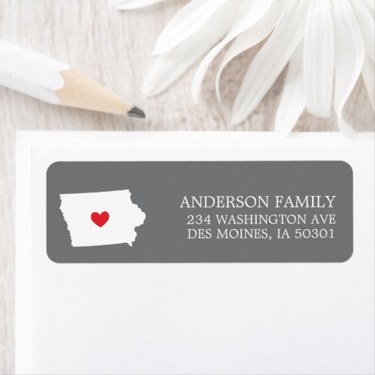 IOWA-staat | Terugkeeradreslabel verplaatsen Etiket (Insitu)