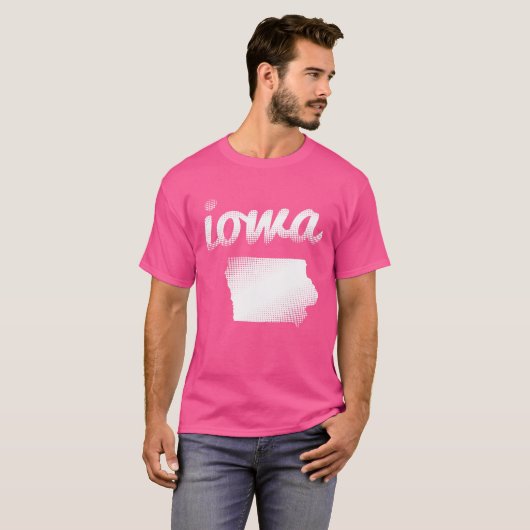 Iowa staat wit t-shirt (Voorkant volledig)
