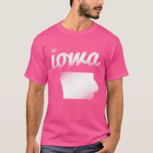 Iowa staat wit t-shirt (Voorkant)
