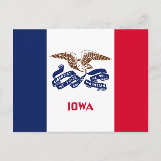 Iowa Staatsvlag Briefkaart (Voorkant)